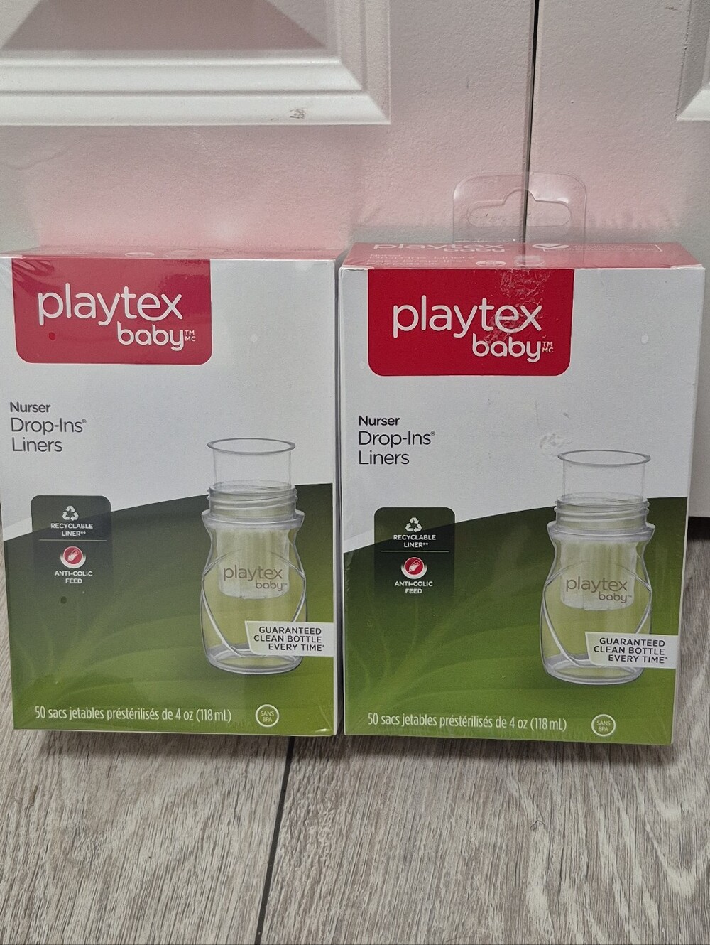 Playtex Baby Nurser Drop-Ins 100 Pre Sterilized Disposable Bottle Liners 4oz NEW